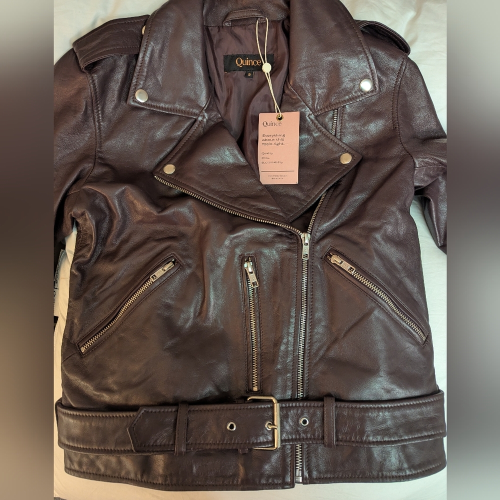NWT Quince Deep Burgundy/Brown Leather - Picture 3 of 7